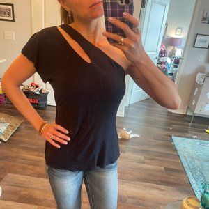 One Shoulder Navy Top